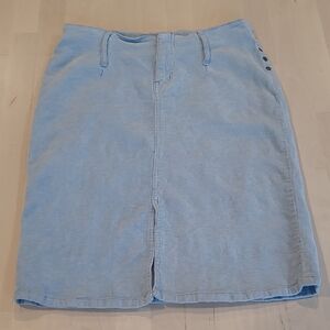 EUC 90s RAVE R4R Jeans Baby Blue Courduroy Ramie/Cotton Blend Mini Skirt